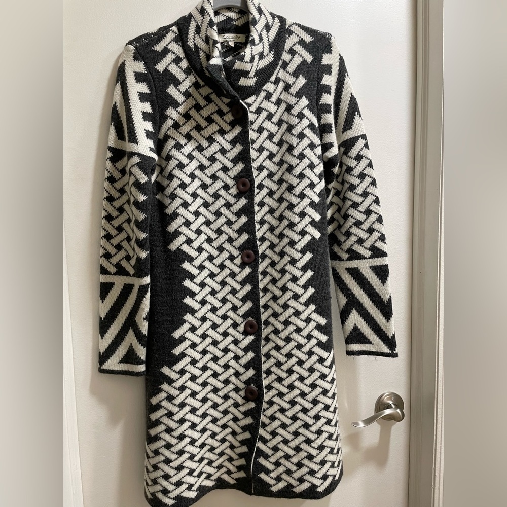 Cocogio basket weave cardigan sweater coat